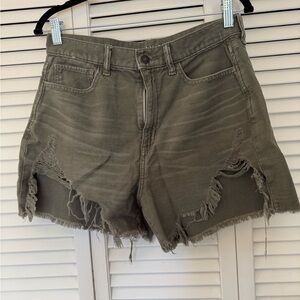 American Eagle Outfitters Olive Distressed Jean Shorts